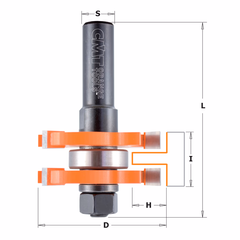 Groef-en messingset, HW D=47,6mm S=1/2"