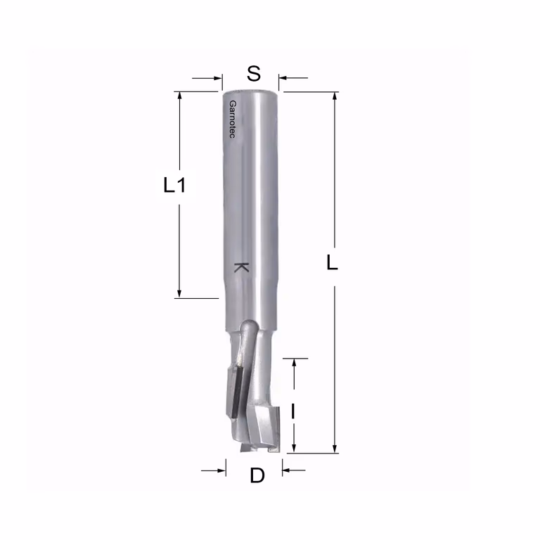 Diamantfrees PCD Z1+1 D=12mm L=78mm I=25mm (3 PCD+1 HM)