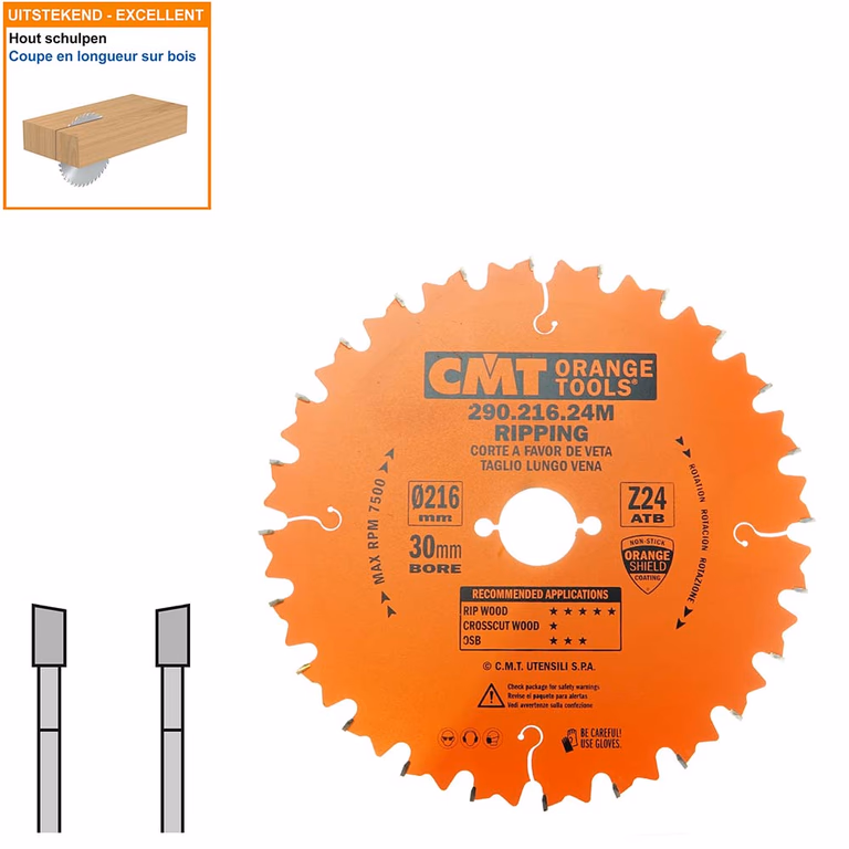 Schulpzaag voor draagbare machines D=216mm B=30mm K=2,8mm P=1,8mm