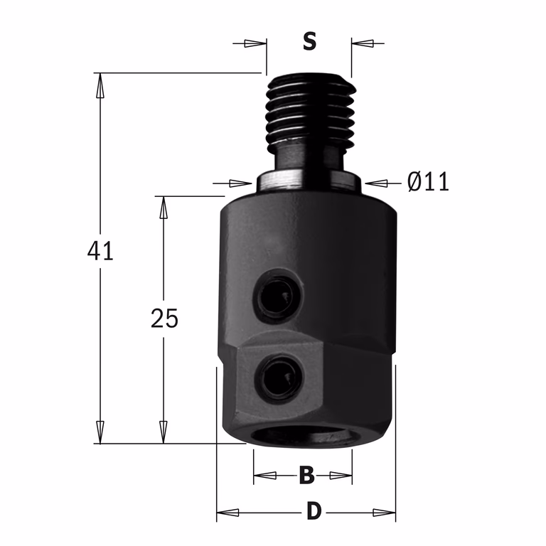 Boorhouder met centreer 11x4 mm, rechts · 305.000.01