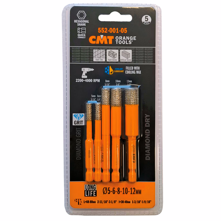 Set gatzagen voor extreem harde materialen D=5mm