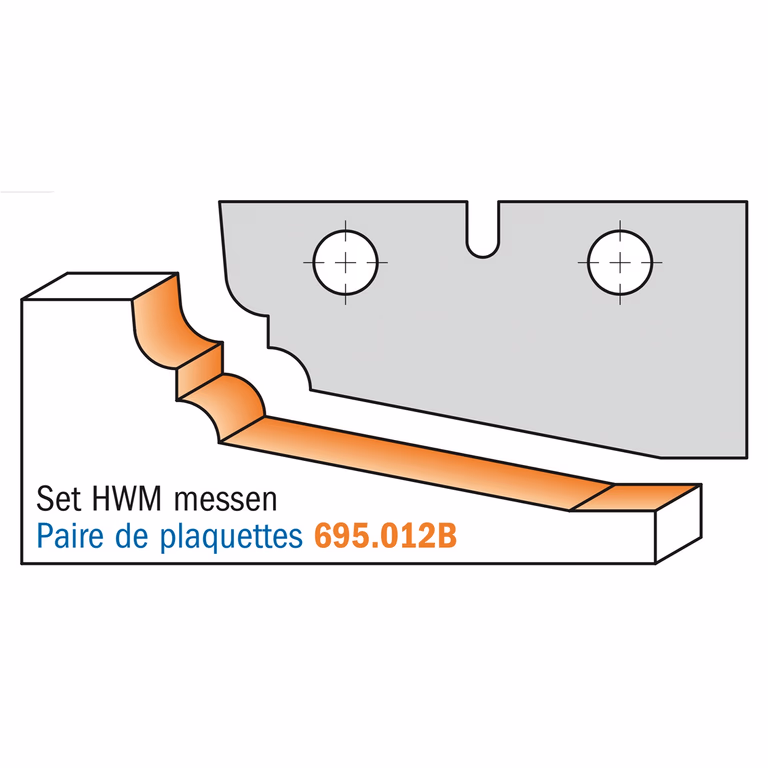 Profielmes voor bossingpaneelfrees type B L=50mm I=25mm