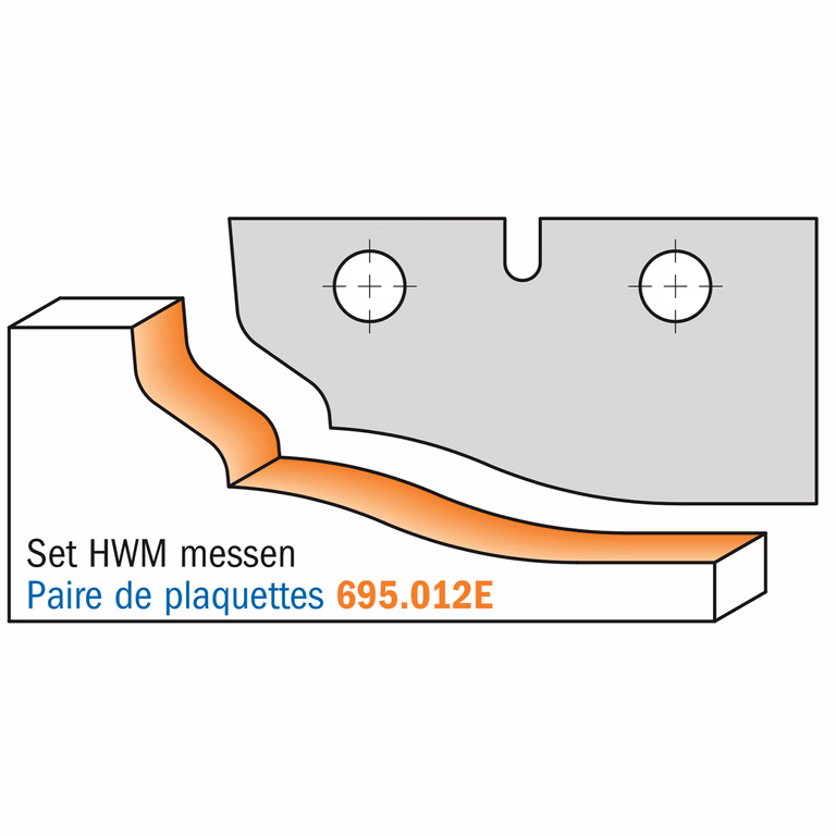 Profielmes voor bossingpaneelfrees type E L=50mm I=25mm