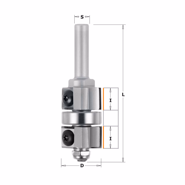 Rechte bovenfrees met WPL-mes, HWM D=22mm S=8mm L=70mm I=12mm
