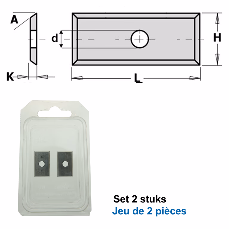 HWM wisselmessen (per 2 st.) L=19,5mm K=1,5mm H=12mm · 790.195.04PP