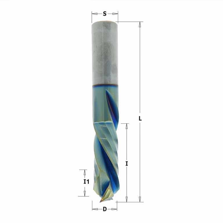 Positieve & negatieve spiraalfrees, HWM met coating D=12mm S=12mm L=90mm I=42mm · 190.122.41.Z2