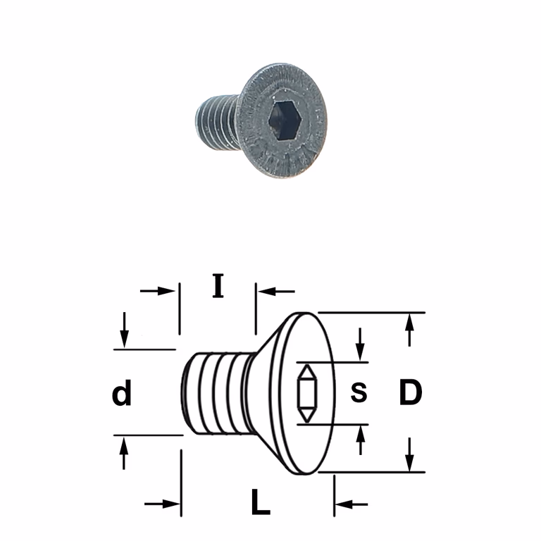 Conische D=8mm S=2mm L=6mm I=4mm
