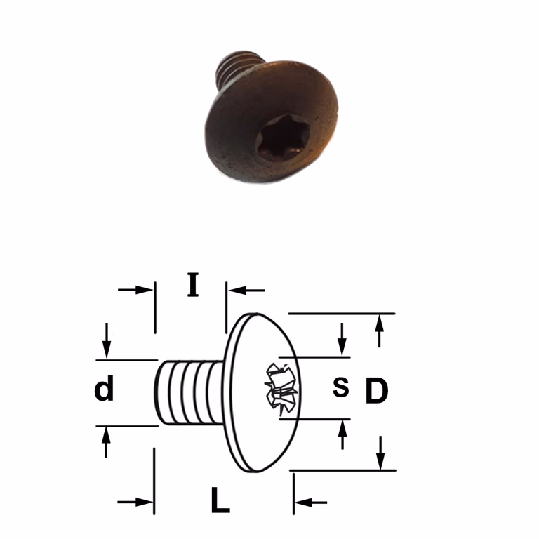 Torx bout D=8,2mm S=T15 L=8,2mm I=6mm · 990.075.00