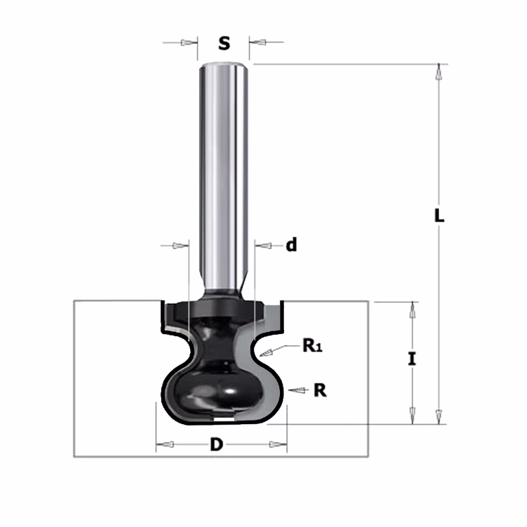 Handgreepfrees (contractor), HW D=19,05mm L=57,2mm I=19,05mm R=4,8mm