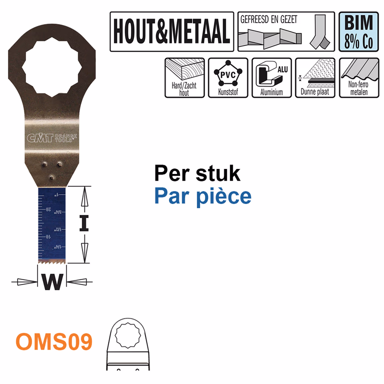 Multitoolzaagblad voor hout en metaal, 10mm · OMS09-X1