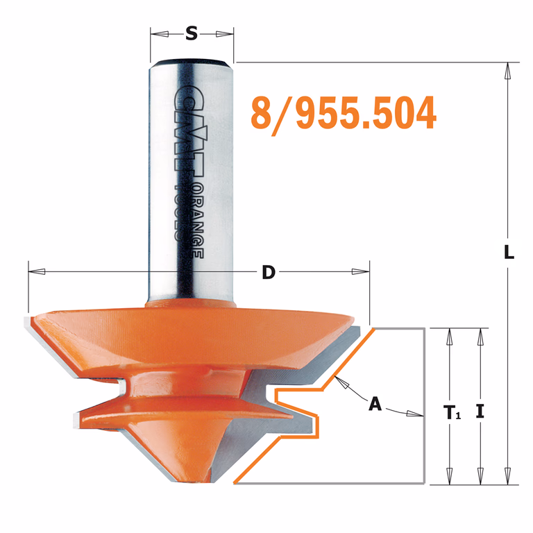 Verstekfrees met rechte hoeken, HW D=50,8mm L=60mm I=22,2mm