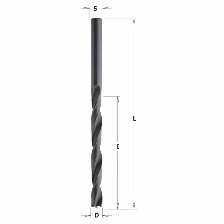 Spiraalboor HSS D=2,5mm S=2,5mm L=57mm I=30mm · 516.025.51