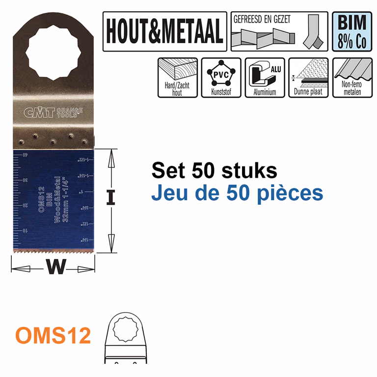 Multitoolzaagblad voor hout en metaal, 32mm · OMS12-X50