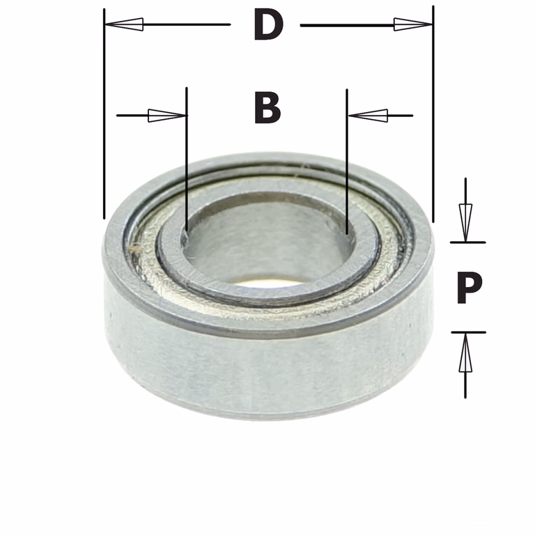 Standaard kogellager D=9,5mm B=4,76mm P=3,2mm