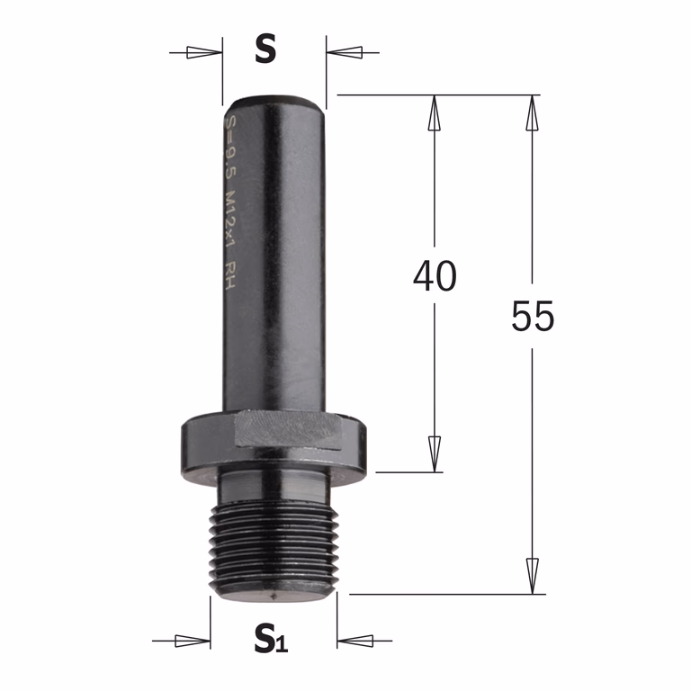 Schacht voor uitwisselbare boor of potscharnierfrees LB=40mm
