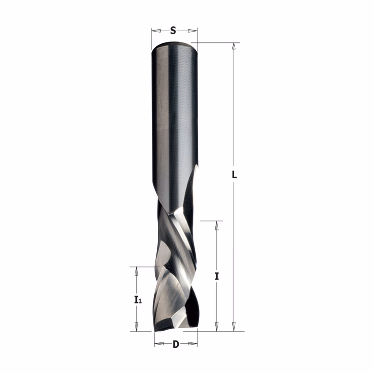 Positieve & negatieve spiraalfrees, HWM D=12,7mm L=76,2mm I=25,4mm