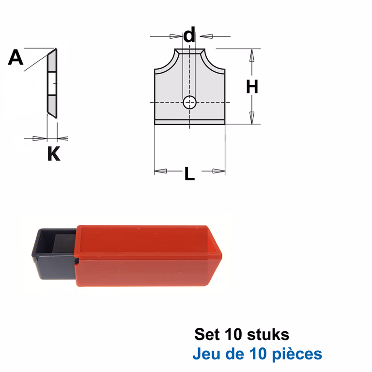 HWM wisselmessen (per 10 st.) L=16mm H=17,5mm R=4mm d=4mm · S790.161.18.R4