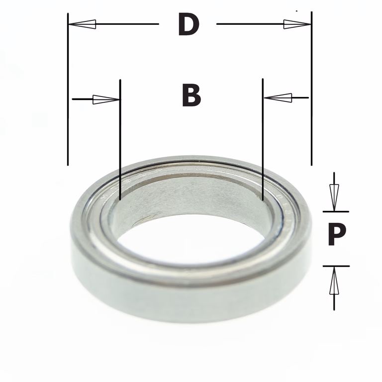 Standaard kogellager D=19mm B=12,7mm P=4mm