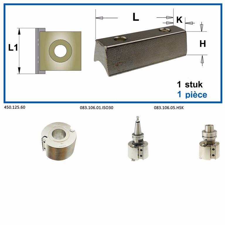 Spanblok L=58mm L1=60mm K=11mm