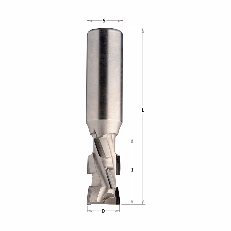 Diamant frees met scherende snij-plaketten D=20mm L=95mm I=36mm Z2+2 (8 DP+1 HW)