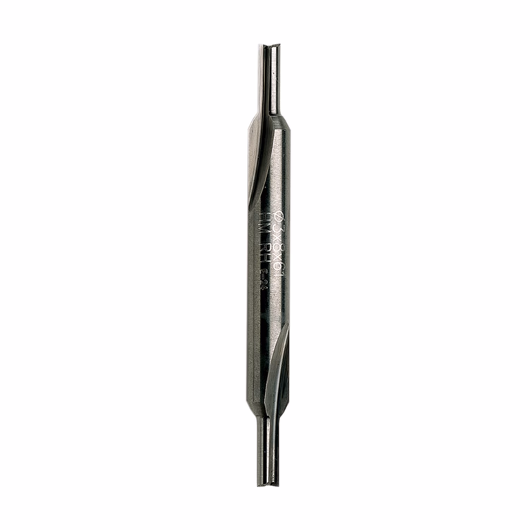 Groeffrees met rechte snijkoppen, HWM D=3mm S=6mm L=76mm I=8mm