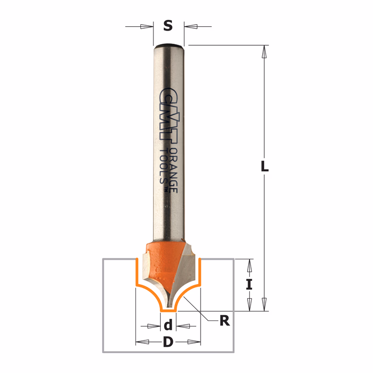 Klassieke profielfrees, HW D=10mm I=10mm R=5mm d=1,3mm · 765.402.11