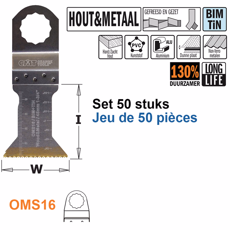 Multitoolzaagblad voor hout en metaal, 45mm · OMS16-X50