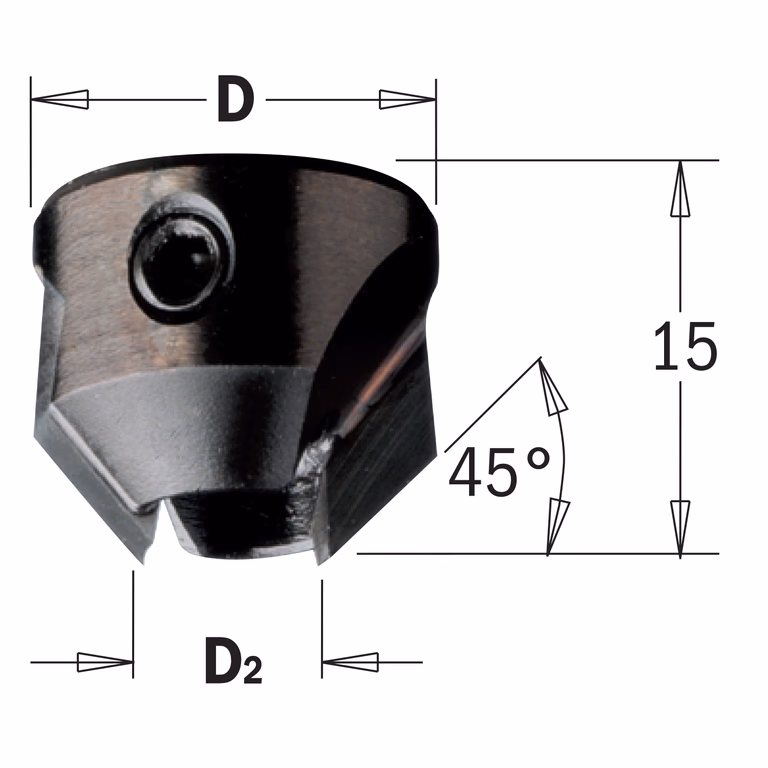 Opsteekverzinker voor dubbel spiraal, rechts D=16mm · 316.040.11