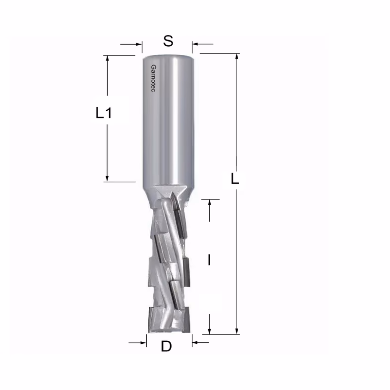 Diamantfrees PCD Z2+2 Nesting D=16mm L=106mm I=45mm (10 PCD+1 HM)