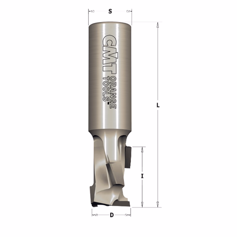 Rechte diamant frees met scherende snij-plaketten D=20mm S=20mm L=95mm I=35mm