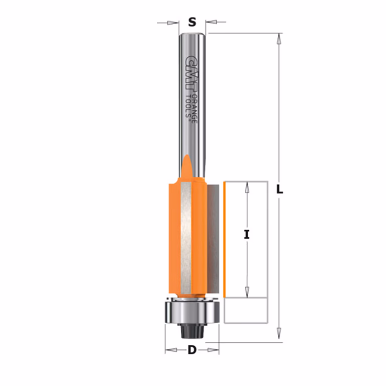 Uitloopfrees met kogellager, HW D=12,7mm L=71mm I=25,4mm · 906.227.11