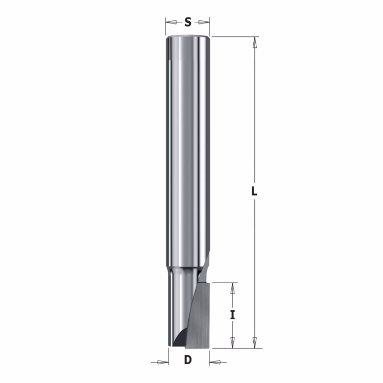 Diamant frees met een positief scherende snij-plakket D=8mm S=8mm