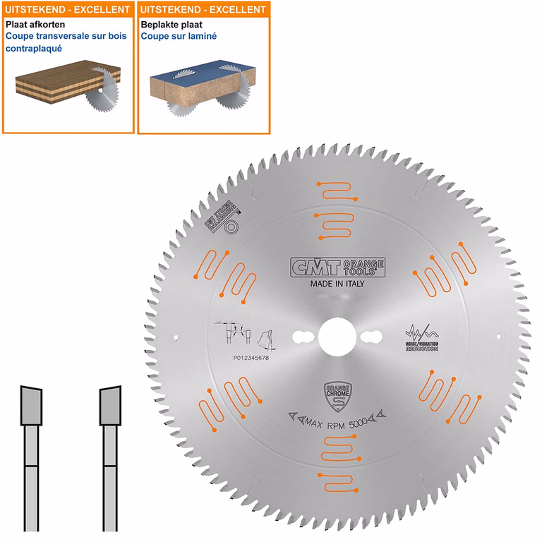 Geluidsarme HW afkortzaag geschikt voor hout D=350mm K=3,5mm P=2,5mm Z108