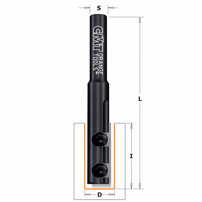 Rechte groeffrees, HWM D=12mm S=8mm L=79mm I=29,5mm