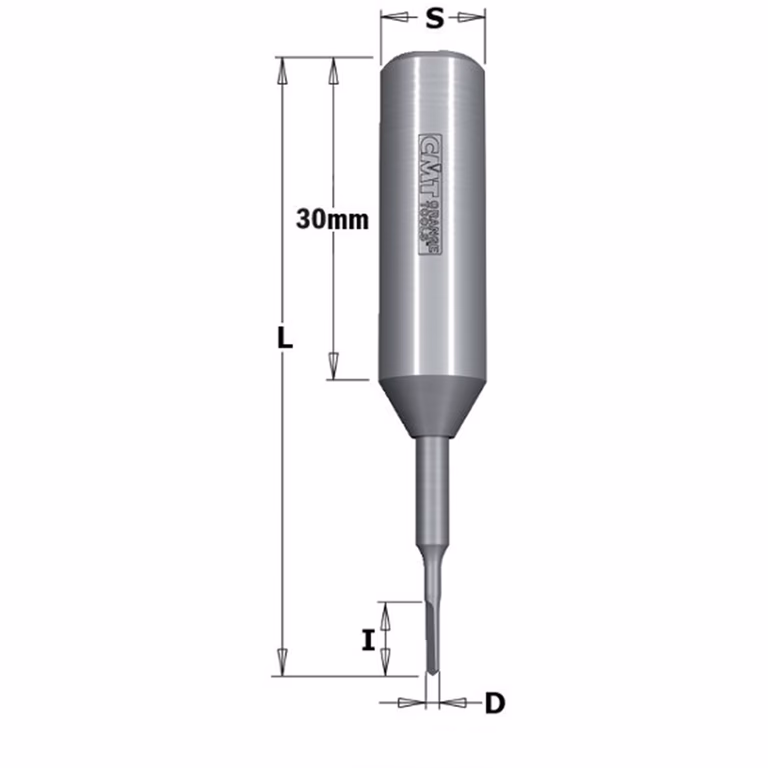 Drevelboor, links & rechts D=1,3mm L=57,5mm L1=30mm I=5mm
