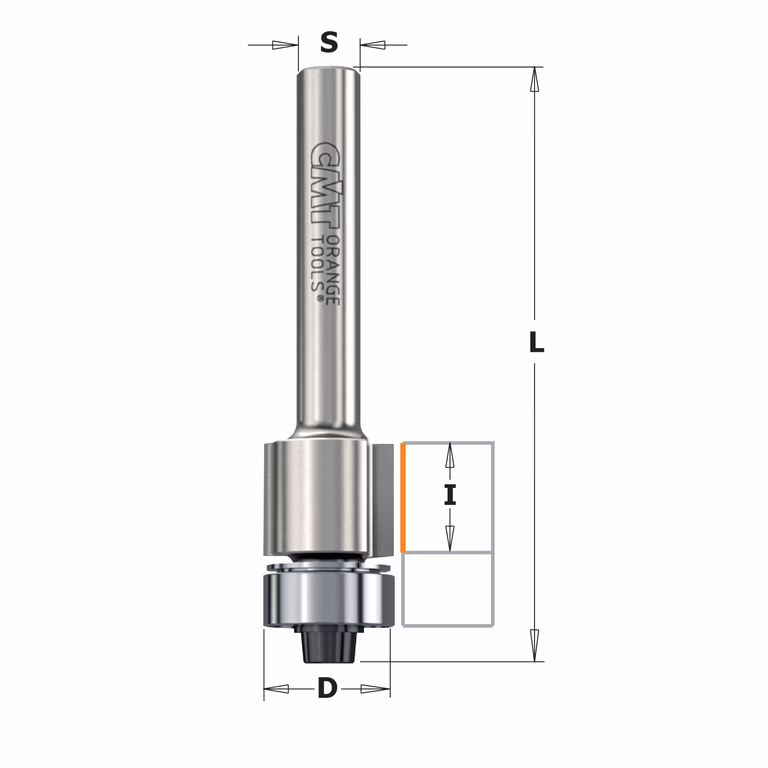 Uitloopfrees met kogellager, diamant, DP D=12,7mm S=8mm