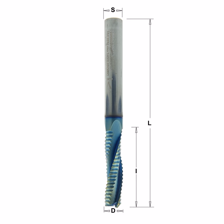 Positieve schrobfrees, HWM + coating D=10mm S=10mm L=80mm I=32mm