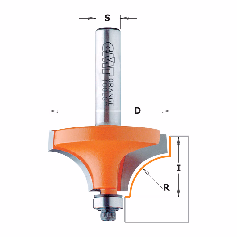 Holle radiusfrees met opstaande kant, HW D=25,4mm L=52,5mm I=12,7mm R=6,35mm · 939.254.11
