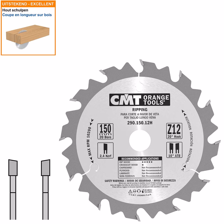 Schulpzaag voor draagbare machines D=150mm B=20mm K=2,4mm P=1,4mm