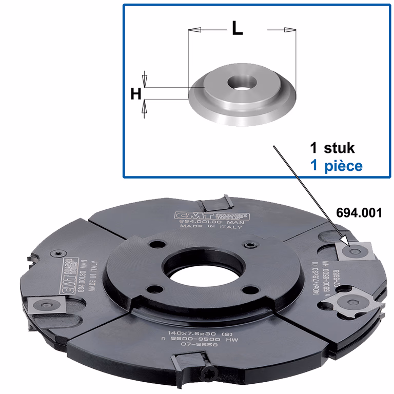 Binnenmoer Ø12×1,7 mm voor WPL-mes en freeskop · 695.996.02
