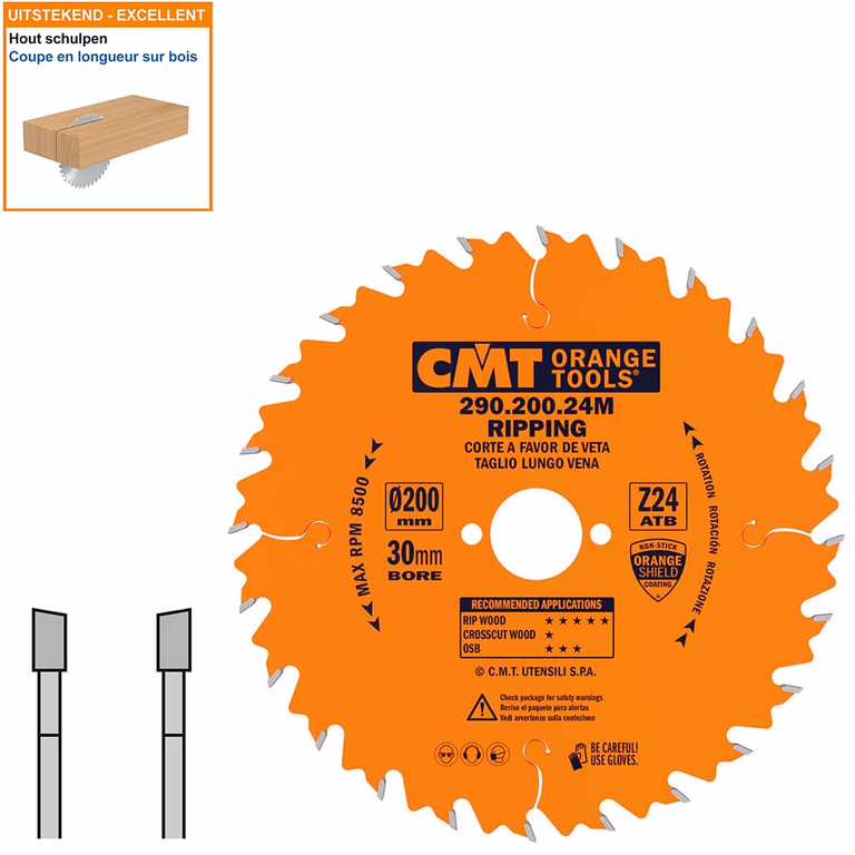 Schulpzaag voor draagbare machines D=200mm B=30mm K=2,8mm P=1,8mm