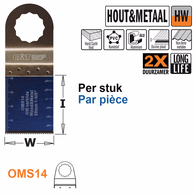 Multitoolzaagblad voor hout en metaal, 35mm · OMS14-X1