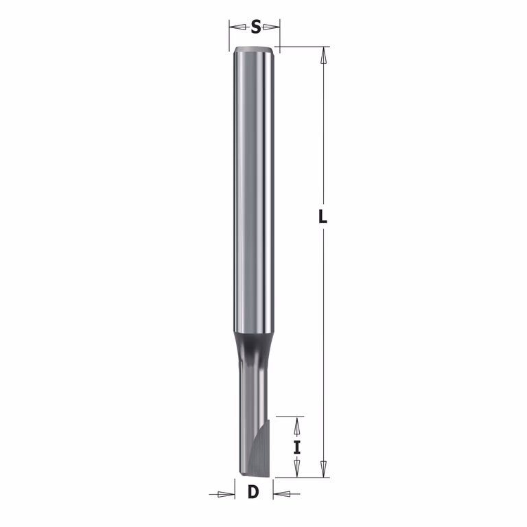 Diamant frees met een rechte snij-plakket D=4mm S=6mm I=6mm