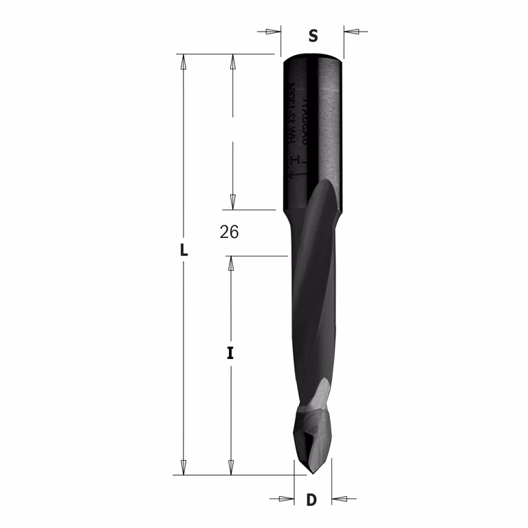 Drevelboor, rechts D=5mm L=70mm L1=26mm I=35mm · 314.050.41